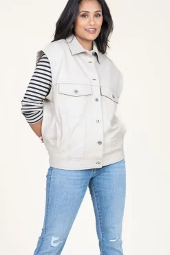 Shop Alter Ego Leather Waistcoat Caro | Natural... | | Little Soho