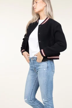 Best Sale ba&sh Lined Baseball Jacket Hugh | Black... | | Little Soho