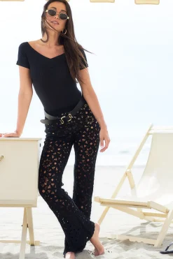 New Twinset Lined Crochet Pants Yvonne | Black... | | Little Soho