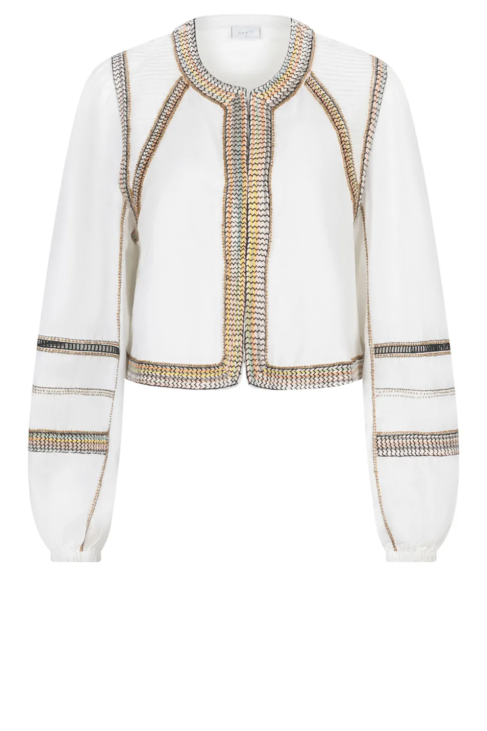 Clearance Dante 6 Linen Blend Jacket With Embroidery Stanfill | Natural... | | Little Soho