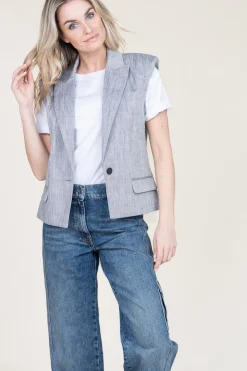 New IRO Linen Blend Waistcoat Zohar | Grey... | | Little Soho
