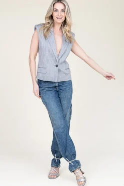 New IRO Linen Blend Waistcoat Zohar | Grey... | | Little Soho