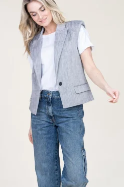 New IRO Linen Blend Waistcoat Zohar | Grey... | | Little Soho
