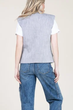 New IRO Linen Blend Waistcoat Zohar | Grey... | | Little Soho