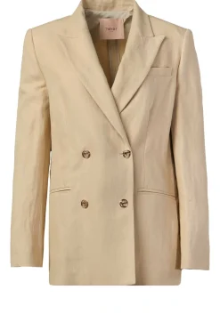 Flash Sale Twinset Linen Double-Breasted Blazer Milou | Beige... | | Little Soho