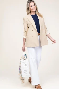 Flash Sale Twinset Linen Double-Breasted Blazer Milou | Beige... | | Little Soho