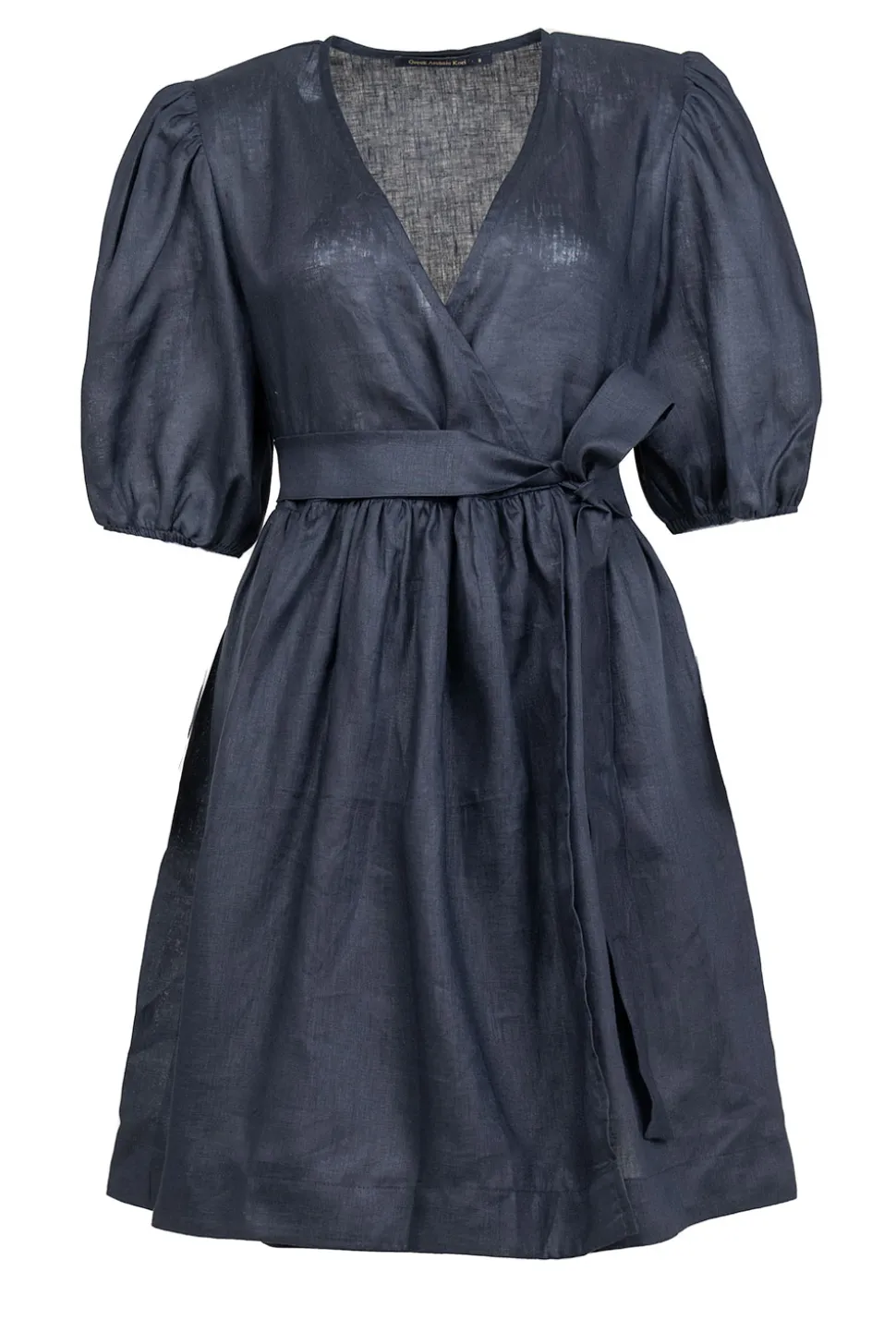 Cheap Greek Archaic Kori Linen Dress With Puffed Sleeves Jill | Black... | | Little Soho