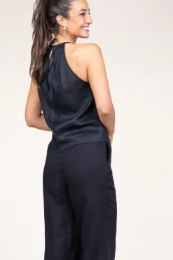 Store Greek Archaic Kori Linen Halter Top Pam | Black... | | Little Soho