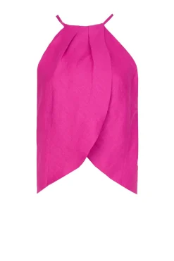 Best Sale Greek Archaic Kori Linen Halter Top Pam | Pink... | | Little Soho