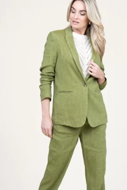 Best Sale Louizon Linen Mix Blazer Nadjo | Green... | | Little Soho