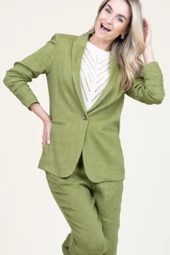 Best Sale Louizon Linen Mix Blazer Nadjo | Green... | | Little Soho