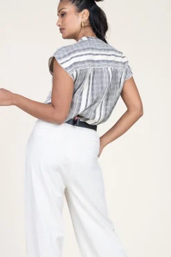 Flash Sale Stella Forest Linen Mix Blouse Fiorella | Black... | | Little Soho