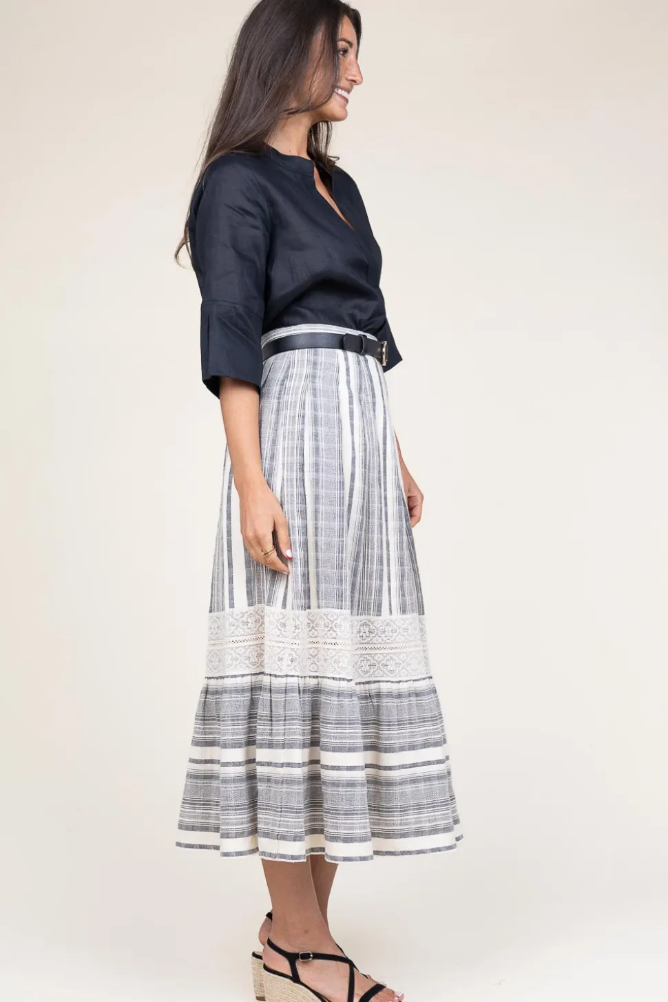 Cheap Stella Forest Linen Mix Maxi Skirt Fiorella | Black... | | Little Soho