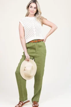 Sale Louizon Linen Mix Trousers Nadere | Green... | | Little Soho