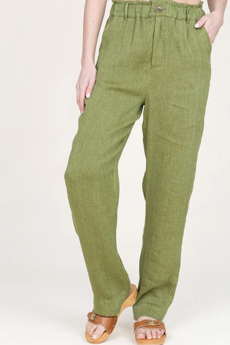 Sale Louizon Linen Mix Trousers Nadere | Green... | | Little Soho