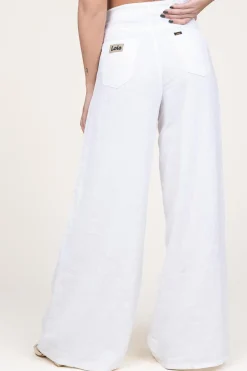 Store Lois Jeans Linen Mix Wide Leg Pants Marlene | White... | | Little Soho