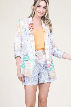 Flash Sale Est'Seven Linen Patchwork Blazer Araz | Multi... | | Little Soho