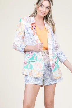 Flash Sale Est'Seven Linen Patchwork Blazer Araz | Multi... | | Little Soho