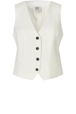 Online Second Female Linen Viscose Waistcoat Lino | White... | | Little Soho