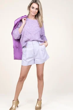 Best Sale Twinset Linnen Short Donya | Purple... | | Little Soho