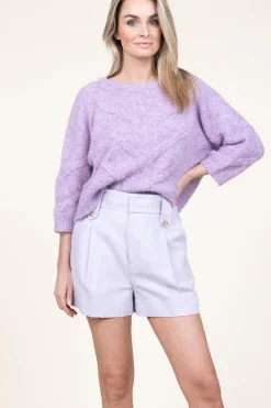 Best Sale Twinset Linnen Short Donya | Purple... | | Little Soho