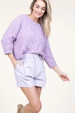 Best Sale Twinset Linnen Short Donya | Purple... | | Little Soho