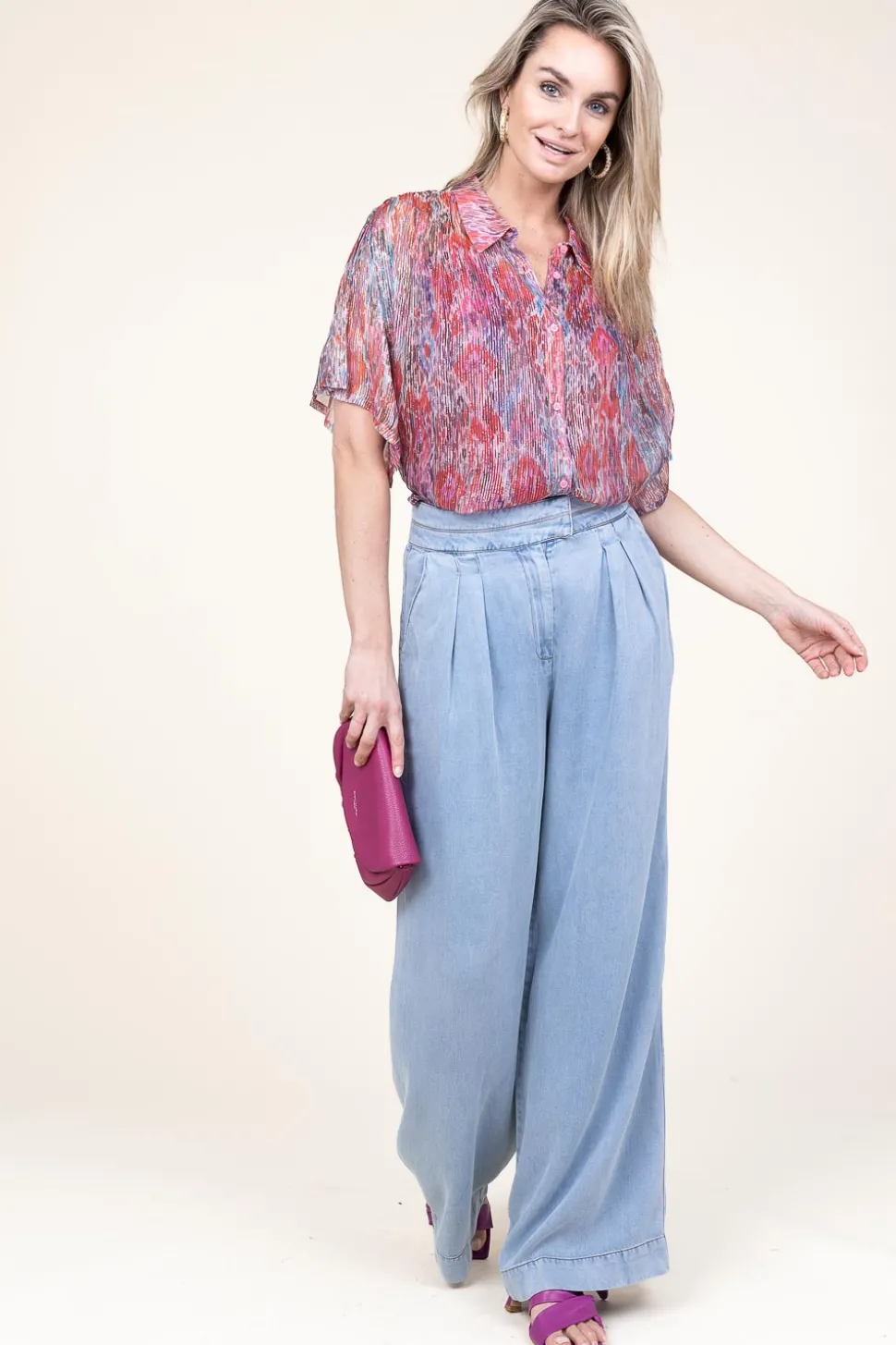 Fashion Berenice Lurex Blouse Calina | Pink... | | Little Soho