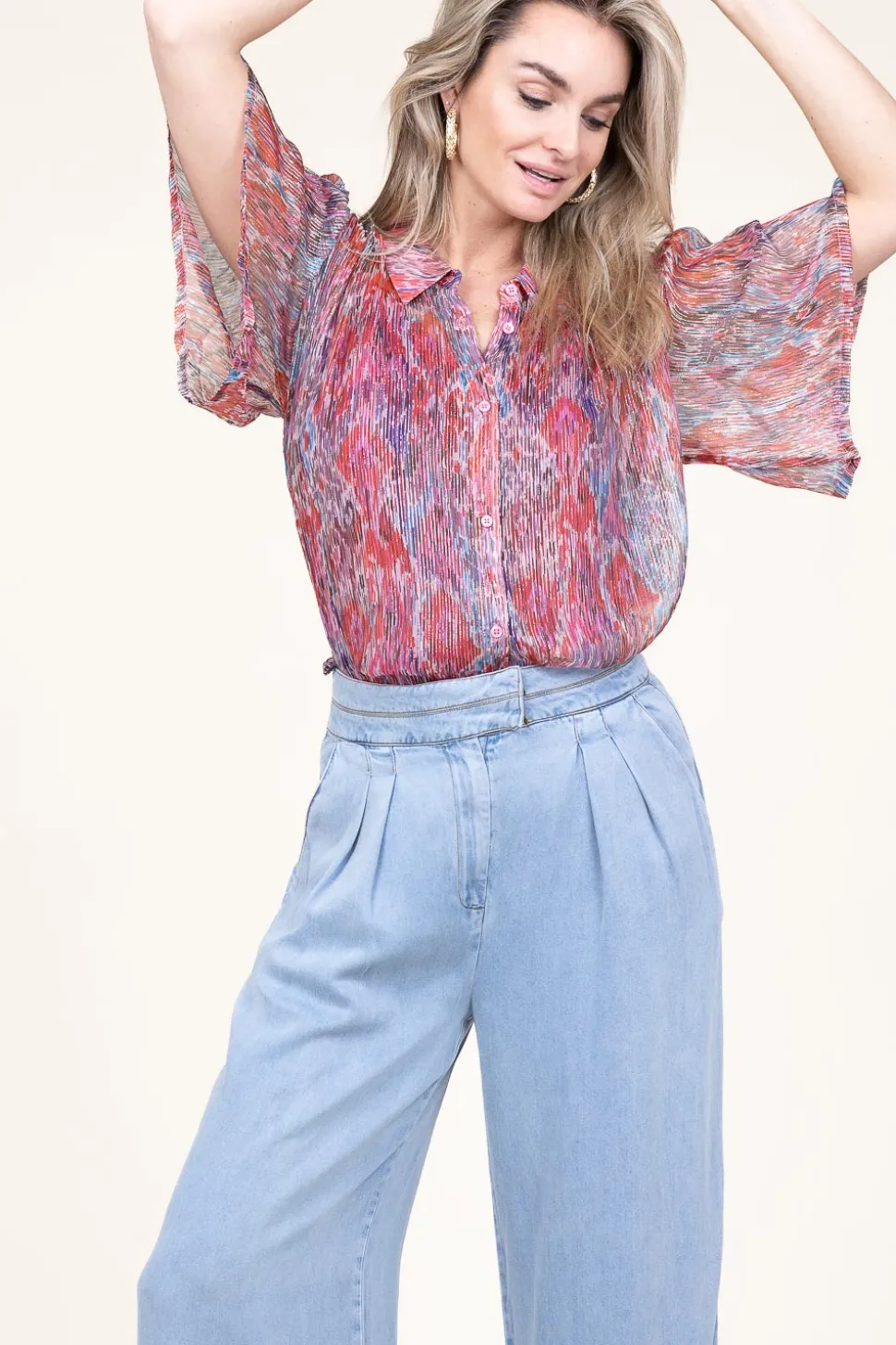 Fashion Berenice Lurex Blouse Calina | Pink... | | Little Soho