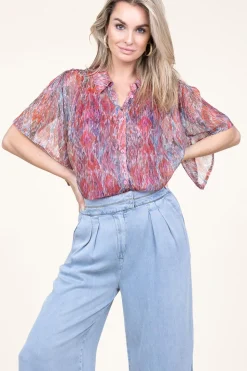 Fashion Berenice Lurex Blouse Calina | Pink... | | Little Soho