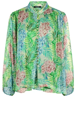 New Ibana Lurex Blouse With Print Talici | Green... | | Little Soho