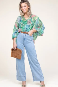 New Ibana Lurex Blouse With Print Talici | Green... | | Little Soho