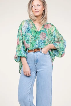 New Ibana Lurex Blouse With Print Talici | Green... | | Little Soho