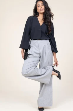 Online D-ETOILES CASIOPE Lurex Linen Pleated Trousers Genius | Grey... | | Little Soho