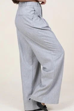 Online D-ETOILES CASIOPE Lurex Linen Pleated Trousers Genius | Grey... | | Little Soho