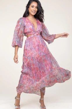 Store Berenice Lurex Maxi Dress Rainbow | Pink... | | Little Soho