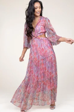 Store Berenice Lurex Maxi Dress Rainbow | Pink... | | Little Soho
