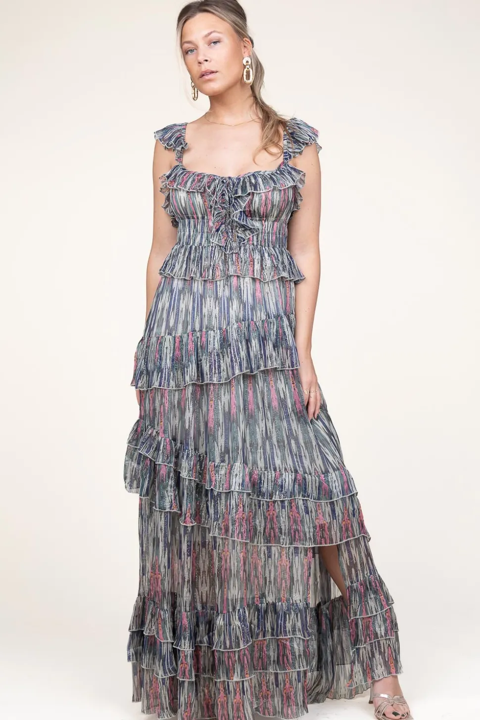 Flash Sale Ibana Lurex Maxi Dress With Print Danessa | Multi... | | Little Soho