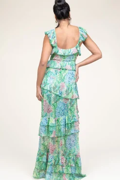 Outlet Ibana Lurex Maxi Dress With Print Danessa | Green... | | Little Soho