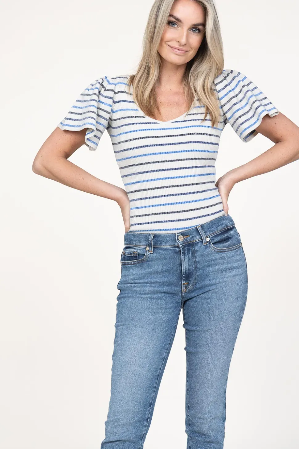 Outlet Ibana Lurex Top With Puffed Sleeves Thaira | Natural... | | Little Soho