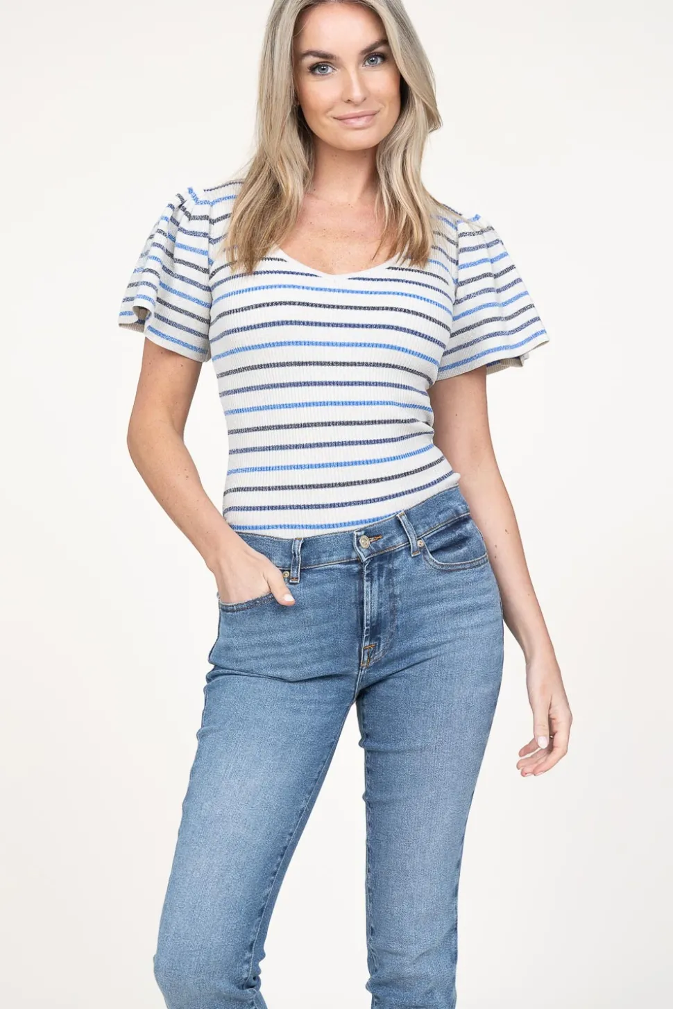 Outlet Ibana Lurex Top With Puffed Sleeves Thaira | Natural... | | Little Soho