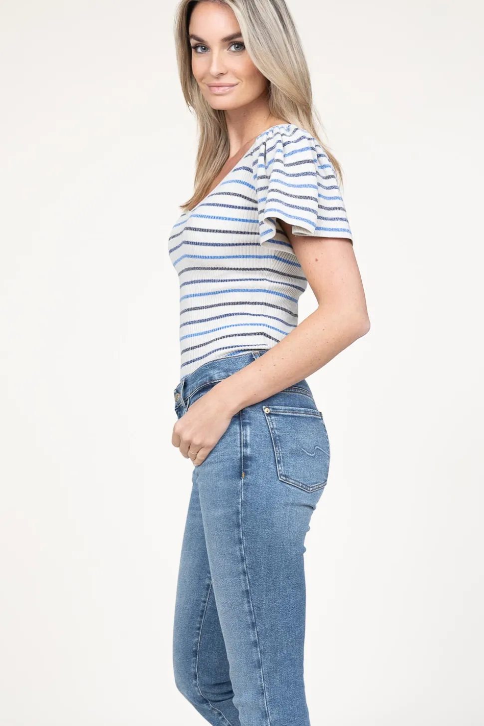 Outlet Ibana Lurex Top With Puffed Sleeves Thaira | Natural... | | Little Soho