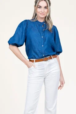Fashion Louizon Lyocell Denim Blouse Patricia | Blue... | | Little Soho