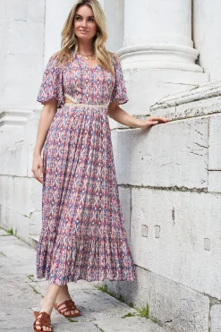 Online Louizon Maxi Dress With Cut-Outs Vermeil | Pink... | | Little Soho
