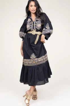 Discount Antik Batik Maxi Dress With Embroidery Neil | Black... | | Little Soho