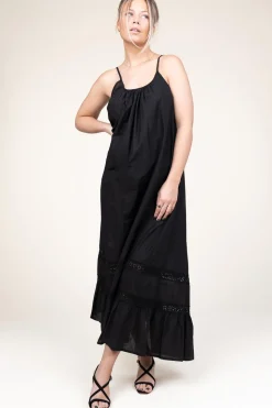 Fashion Kocca Maxi Dress With Lace Detail Huliana | Black... | | Little Soho