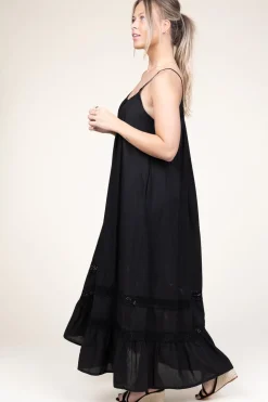 Fashion Kocca Maxi Dress With Lace Detail Huliana | Black... | | Little Soho