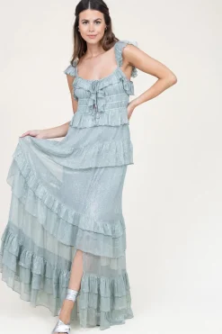 Shop Ibana Maxi Dress With Lurex Danessa | Blue... | | Little Soho