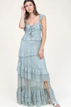 Shop Ibana Maxi Dress With Lurex Danessa | Blue... | | Little Soho