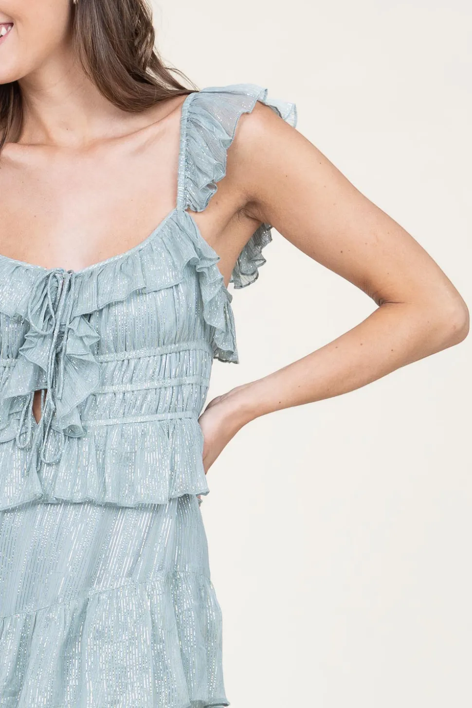 Shop Ibana Maxi Dress With Lurex Danessa | Blue... | | Little Soho