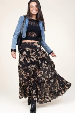 Fashion Liu Jo Maxi Skirt With Print Santacroce | Black... | | Little Soho